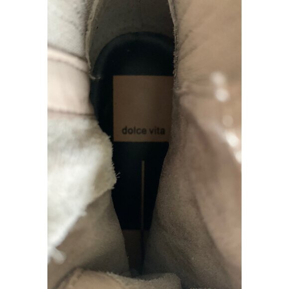 DOLCE VITA Taupe Suede Women's Quadruple Buckle Pointed-Toe Ankle Boots Size 6.5 - Picture 7 of 9